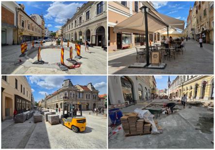 Se redeschid terasele pe strada Republicii din Oradea: lucrările la pavaj ar putea fi gata până la jumătatea lunii iulie (FOTO)