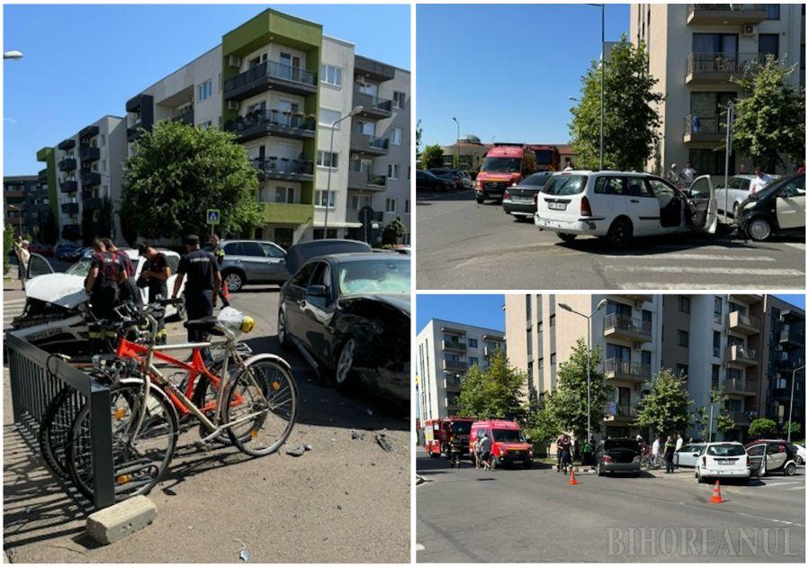 Accident cu trei mașini, in cartierul Prima Universitații din Oradea….