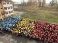 De Ziua României, elevii de la Economic au făcut un steag uman