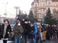 Protestatari anti-gaze de şist s-au legat cu sfori în Piaţa Unirii (FOTO / VIDEO)