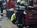 Accident lângă Săcueni: Cinci persoane rănite, după ce un Renault a fost spulberat de un TIR (foto: Yellow Angel - Tractări auto)