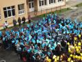 De Ziua României, elevii de la Economic au făcut un steag uman