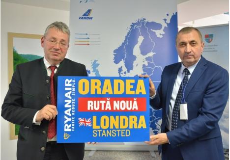 Fostul manager al Aeroportului, Gheorghe Pasc (dreapta) îl pune într-o altă lumină pe preşedintele CJ Bihor, UDMR-istul Pasztor Sandor (stânga), alături de care prezenta, în vremurile bune, noile curse internaţionale. „Pentru presă, toate cursele noi au fost realizate de către Judeţ. Niciodată nu a fost menţionat şi personalul Aeroportului Oradea, dar eu de fapt am muncit pentru aceste curse”, spune Pasc azi