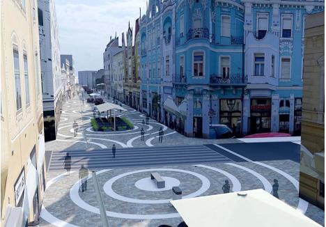 CA PE VREMURI. Primăria vrea să refacă strada Republicii cu modelul cu cercuri albe, cum a fost amenajată în anii comunismului