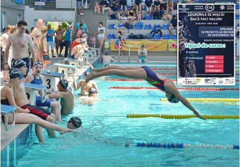 GENEROŞI ÎN APĂ. Swimathon a devenit unul dintre cele mai populare evenimente din Oradea, la ediţia precedentă adunându-se 244 înotători, 830 de susţinători şi 16 companii donatoare