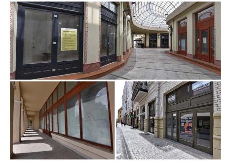 VULTURUL GOL. După investiții de peste 4 milioane euro făcute de municipalitate pentru reabilitarea Pasajului Vulturul Negru, celebra galerie comercială, care ar trebui să fie plină de viață, are majoritatea spațiilor goale. La fel, multe foste localuri sau magazine stau închise și pe străzile Republicii și Independenței. „Oradea nu poate duce mai mult de o zonă comercială, iar aceea este acum strada Vasile Alecsandri”, spune un orădean