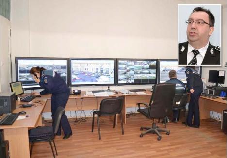 OCHII NEVĂZUŢI. "Sistemul de monitorizare va trebui extins treptat până în faza în care un om să poată fi urmărit cum trece dintr-o cameră în alta. Oradea va fi atunci un oraş absolut sigur", spune comisarul-şef Adrian Bucur (foto), şeful Poliţiei Bihor