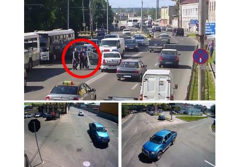BIG BROTHER DE AJUTOR. După apelul prin 112, poliţiştii l-au identificat pe Marian Lele, pe camerele de supraveghere, în doar 2 minute, dar prinderea sa a durat peste 4 ore. Imaginile îl surprind la volanul autoutilitarei pe Calea Clujului, pe Seleuşului şi la Gară, unde s-a suit în taxiul din care în cele din urmă a şi fost "săltat"