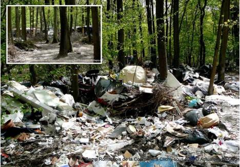 ROMA-TOWN. Angela, Marin şi Mirabela Rostaş au locuit într-o tabără de romi la marginea localităţii Coubron (foto), în apropiere de Paris. Populată în perioada 2010-2013 de aproape 300 de imigranţi de etnie romă proveniţi în cea mai mare parte din România şi Bulgaria, tabăra a fost evacuată definitiv în 2013 de autorităţile franceze