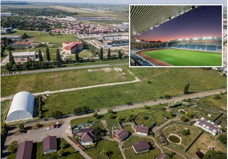 HUB SPORTIV. Noua arenă va fi ridicată lângă Peţa, în zona (foto 1) încadrată de Stadionul Tineretului, terenurile de sport ale Universităţii şi Sala Polivalentă, creându-se astfel un hub sportiv al Oradiei. Modelul studiat este cel al stadionului din Târgu Jiu (foto 2), inaugurat în 2019 (credit foto: Ovi D. Pop)