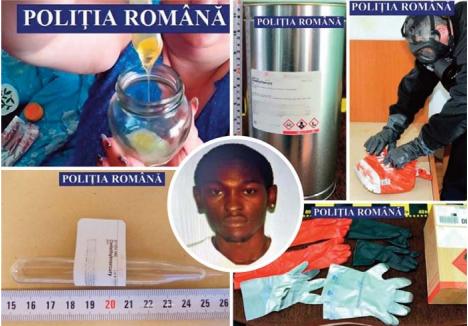 VREA AFARĂ. În locuinţa închiriată de doctorul Oviarobo Osagie Enabulele Hope (foto) în Bucureşti, poliţiştii au găsit eprubete cu dimetil-mercur, seringi şi mănuşi speciale pentru substanţe toxice, dar şi un pistol. Reţinut pe Aeroportul din Oradea la întoarcerea acasă, nigerianul a cerut să fie eliberat, dar instanţele de judecată l-au refuzat