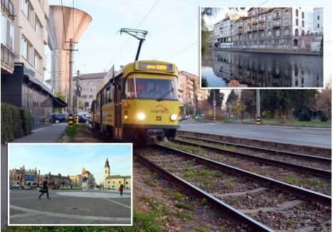 VREM! Pe lista propunerilor orădenilor se numără amplasarea unui obelisc în Piaţa Unirii (stânga), înierbarea liniei de tramvai din strada Corneliu Coposu (mijloc) şi vopsirea în stil veneţian a clădirilor de pe malul Crişului (dreapta)