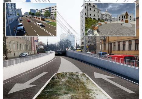 TRAMVAI ŞI PIETONI. Între proiectele preferate de finanţatorul european se numără cele de mobilitate urbană, cum ar fi coridorul de trafic în undă verde Nufărul - Cantemir (stânga), construirea pasajului pe sub Bulevardul Magheru (centru) şi reabilitarea Pieţei Ferdinand (dreapta)