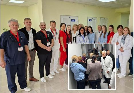 „NUMAI VOI”. Medicii orădeni au consultat, în total, peste 800 de pacienți la spitalul din Solotvino (stânga), ajuns în mare lipsă de doctori, însuși directorul Vasile Romanciuc (foto dreapta) fiind trecut de 70 de ani. Donatori din România și Taiwan au oferit spitalului aparatură, însă doar orădenii au și mers să îngrijească bolnavi. „Numai voi ați revenit. Ne dați speranță”, i-a mărturisit un localnic unuia dintre voluntarii orădeni