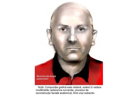 Şeful Serviciului Criminalistic din Poliţia Bihor, Florin Lăzău, singurul poliţist român specializat în tehnica îmbătrânirii faciale, a reconstruit grafic faţa victimei
