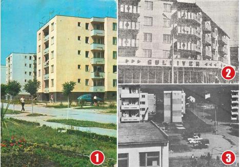 BLOCURI PRIN JUDEŢ. În anii 1970-1980, în oraşele din Bihor s-au construit mii de apartamente pentru tot mai numeroşii muncitori. Locuinţele erau standardizate, cele de pe artere având confort sporit, în timp ce restul, majoritatea, erau de nivel mediu, uneori chiar având sobe în loc de calorifere. Blocuri noi, de obicei cu patru etaje, au apărut în centrele Marghitei (foto 1) şi Salontei (foto 2) prin demolarea vechilor case, în Aleşd fiind concentrate mai ales în Cartierul Şoimul (foto 3), pe foste terenuri agricole