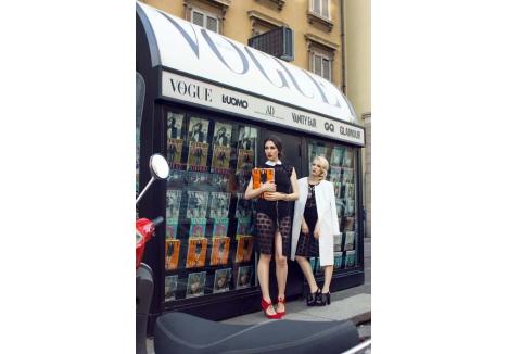 SHOOTING LA MILANO. Diana Enciu şi Alina Tănasă, poate cele mai cunoscute bloggeriţe de modă din ţară, cu apariţii în publicaţii precum Vogue, Elle şi InStyle, au acceptat să promoveze, într-un pictorial realizat la Milano, prima colecţie semnată Camelia Roatiş. Pe numele ei de designer, Antoanelle, orădeanca este chiar absolventă a unui institut de modă din Italia