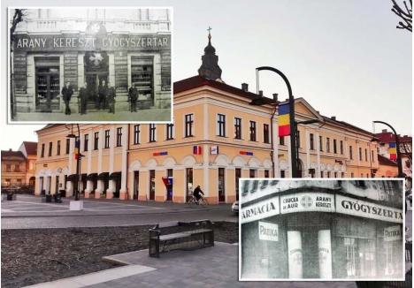 CASA KOVACS. Una dintre cele mai căutate farmacii din Oradea sfârşitului de secol XIX și începutului de secol XX era Arany Kereszt (Crucea de Aur), înființată în 1742 și supravieţuitoare până în 1949. O vreme a funcţionat în Piața Unirii de azi, în imobilul de la nr. 5 (foto), ridicat de farmacistul Kovács József, apoi, prin 1900 s-a mutat în colțul dinspre strada Primăriei (dreapta) şi după aceea la parterul Palatului Moskovits (stânga). După mai multe schimbări de regim politic și economic, Casa Kovács găzduiește și o farmacie şi în prezent