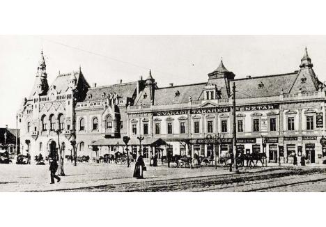 PRIMA BANCĂ. Cea mai veche şi importantă instituţie de credit din Oradea antebelică a fost Casa de Păstrare şi Economii (Nagyváradi Takarékpénztár). Înfiinţată în 1847 cu un capital de 300.000 de florini, a funcţionat în clădirea aflată azi în Piaţa Unirii colţ cu strada Primăriei. Imaginea actuală a clădirii construite puţin după 1800 a fost conferită de arhitectul Rimanóczy Kálmán sr. în 1887. După 1900, aici au funcţionat şi alte instituţii de credit, farmacia Crucea de Aur şi cofetăria lui Müller Salamon