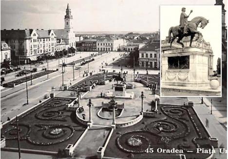 ASPECT ÎMPROSPĂTAT. La începutul anilor ’20, centrul Oradiei și-a schimbat parțial înfățișarea. Piața Szent László a fost redenumită în Unirii și reconfigurată prin proiectul arhitectului Duiliu Marcu. În mijlocul ei, unde fusese statuia regelui ungar considerat fondator al urbei, a fost dezvelit în 21 noiembrie 1924 monumentul ecvestru al Regelui României, Ferdinand I