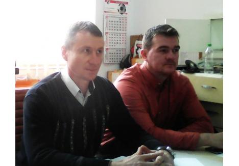 Laurențiu Danșa (stânga), în polemici cu noul şef al AJF Bihor, Radu Bitea (dreapta)