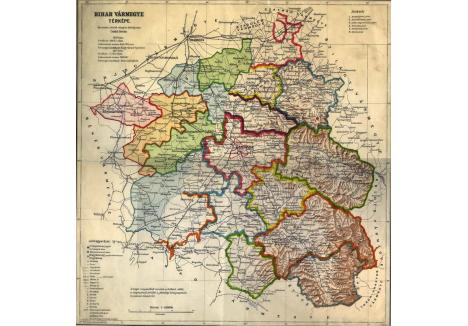 Harta Comitatului Bihor, 1910
