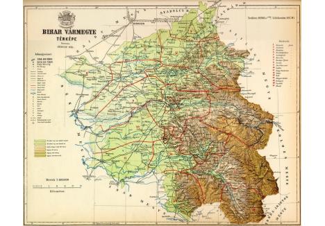 Harta Comitatului Bihor, 1900