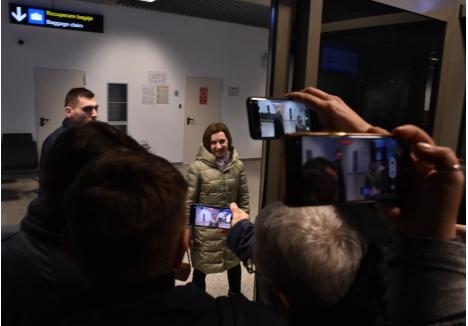 Maia Sandu, la Aeroportul din Oradea