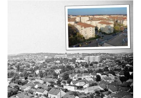 PANORAMĂ SCHIMBATĂ. Cartierul Decebal este de nerecunoscut comparativ cu imaginile de epocă. În 1975 (foto 1), pe strada Sovata se vedeau zeci de case, iar în spatele lor, dominând fundalul, Catedrala Romano-Catolică, primele două blocuri înalte fiind ridicate peste drum, pe fostul Bulevard 6 Martie (azi Dacia), cu un an înainte. Din același loc, în prezent (foto 2) se observă blocurile ridicate pe bulevard, pe strada Doina și până în Piața Creangă, Catedrala fiind mult mai puțin vizibilă (credit foto 1: Darabont József)