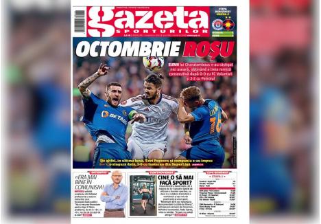 Prima pagină a ultimului număr al ziarului Gazeta Sporturilor