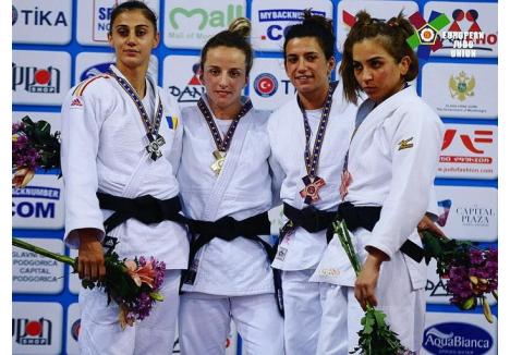 Larisa Florian (stânga), medaliată din nou cu argint la Campionatul European