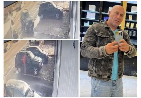 Lucian Şandra a fost surprins de camerele de supraveghere în timp ce dispărea cu Jeep-ul lăsat la reparat de o familie din Baia Mare