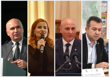 Cei patru camdidați pe care mizează PNL Bihor în alegerile pentru Parlament sunt Ilie Bolojan, Arina Moș, Dumitru Țiplea și Cristian Buzlea (de la stânga la dreapta)