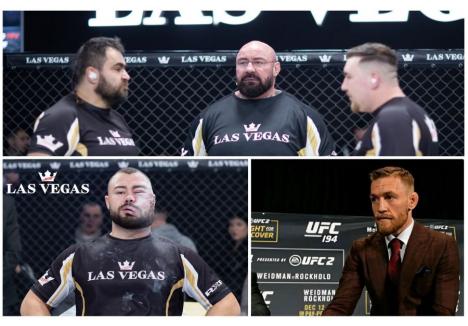 Celebrul luptător MMA Conor McGregor (foto dreapta jos, sursa: Instagram) a ironizat concursul de dat palme, câștigat de Sorin Comșa (foto stânga jos, sursa: RFX) și arbitrat de Sandu Lungu (foto mijloc sus, sursa: RFX)