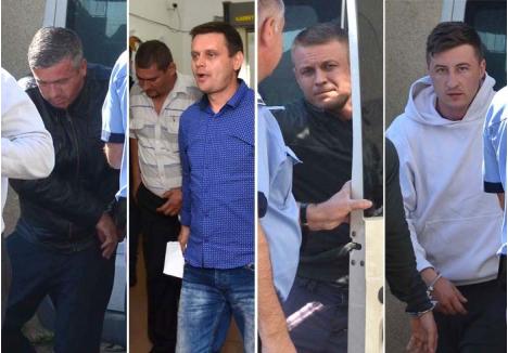 De la stânga la dreapta, agenţii principali Dorel Crăciun, Kovacs Cristian, Milan Isai, Dorin Pojega şi Nicolae Sorin Rus au încasat pedepse cu executare
