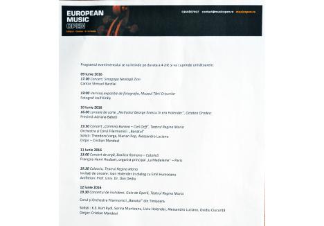 Vezi aici programul festivalului European Music Open