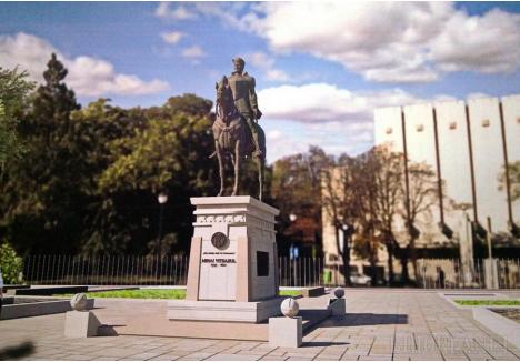 foto: Primăria Oradea. Ministerul Culturii a avizat amplasarea statuii lui Mihai Viteazul pe platoul de lângă Casa de Cultură a Sindicatelor, dar piața din zonă îi va purta numele doar din 2024.