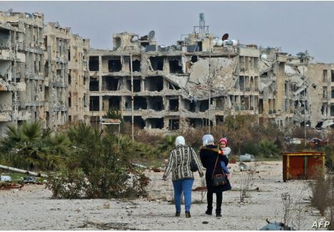 Orașul Alep după bombardamente (Sursa foto: AFP)