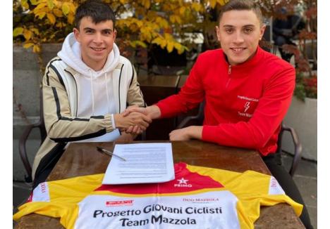 Ciclistul Șerban Luncan (stânga) a semnat cu echipa PGC Mazzola