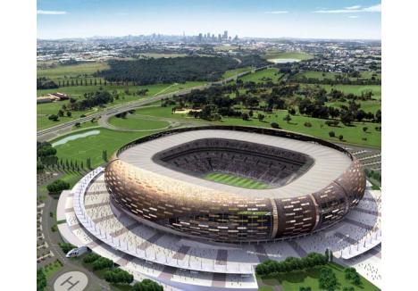 SOCCER CITY STADIUM - JOHHANESBURG. Este cel mai mare stadion din Africa de Sud şi va găzdui opt partide, printre care meciul de deschidere şi finala de pe 11 iulie. Din punct de vedere arhitectural, Soccer City a fost realizat după ceramica tradiţională sud-africană calabash, iar exteriorul este un mozaic în culorile pământului şi focului. Un punct de atracţie este intrarea principală, care are o înălţime de 16 metri, în stilul domurilor europene. Soccer City a găzduit finala Cupei Africii pe Naţiuni din 1996, câştigată de naţionala gazdă. Mai mult, această arenă a găzduit şi prima baie de mulţime a lui Nelson Mandela după eliberarea din închisoare în 1990. Stadionul a fost complet modernizat pentru CM 2010, fiind practic reconstruit din temelii