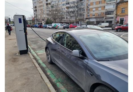 foto generic, stație încărcare vehicule electrice, Parcul Traian, Oradea