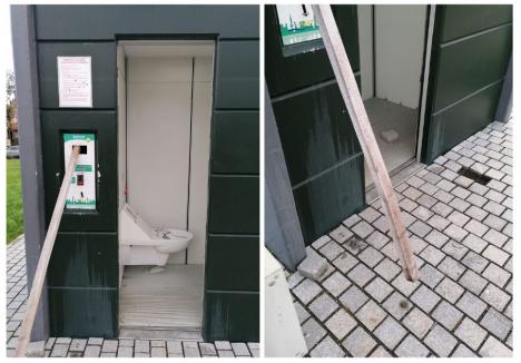 Imagini cu toaletele vandalizate din Parcul Barcăului (sursa foto: Primăria Oradea)