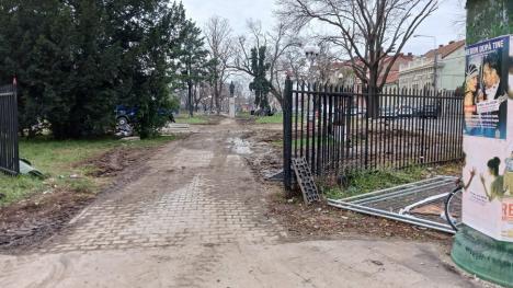 De ocolit! Parcul Bălcescu din Oradea, o „mare” de noroaie (FOTO)