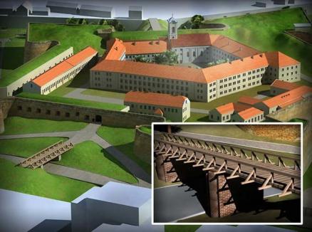 Puntea Cetăţii: Intrarea în Cetate se va face pe un pod construit pe modelul celui ridicat în secolul XVIII, la poarta estică (FOTO)