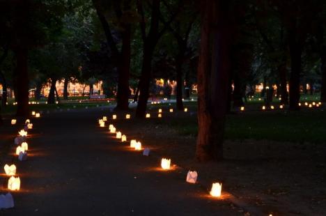 Mii de "licurici" au înveselit Parcul 1 Decembrie. Festivalul luminii i-a scos pe orădeni din case (FOTO)