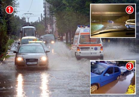 Oradea la apă: După fiecare ploaie torenţială, Dispeceratul CAO este asaltat de reclamaţiile orădenilor revoltaţi de inundaţii (FOTO)