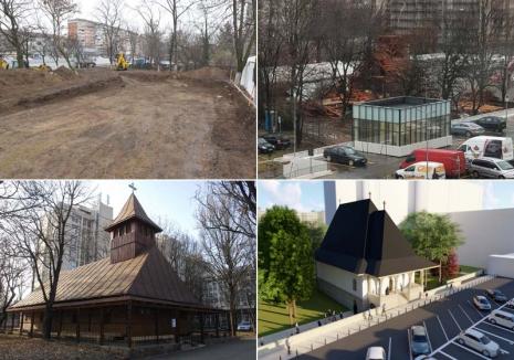 Popă contra popă: Scandal pe seama demolării bisericii din lemn din fața policlinicii Spitalului Municipal din Oradea (FOTO)