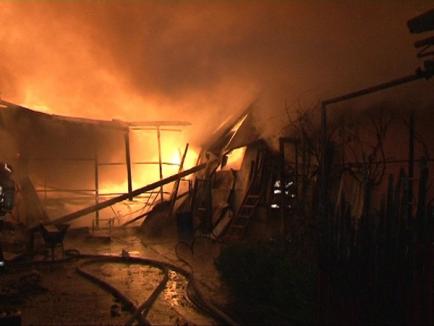 Atelier de tâmplărie distrus într-un incendiu la Salonta (FOTO/VIDEO)