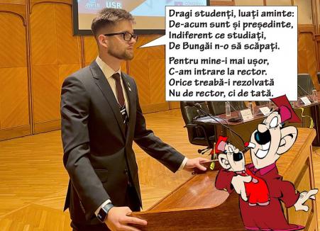 Aşa tată, aşa fiu! Băiatul cel mic al rectorului Bungău a fost ales preşedinte al studenţilor din Oradea