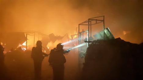 Pagube imense în urma incendiului de la Salonta. Patronii au ajuns la spital (FOTO)